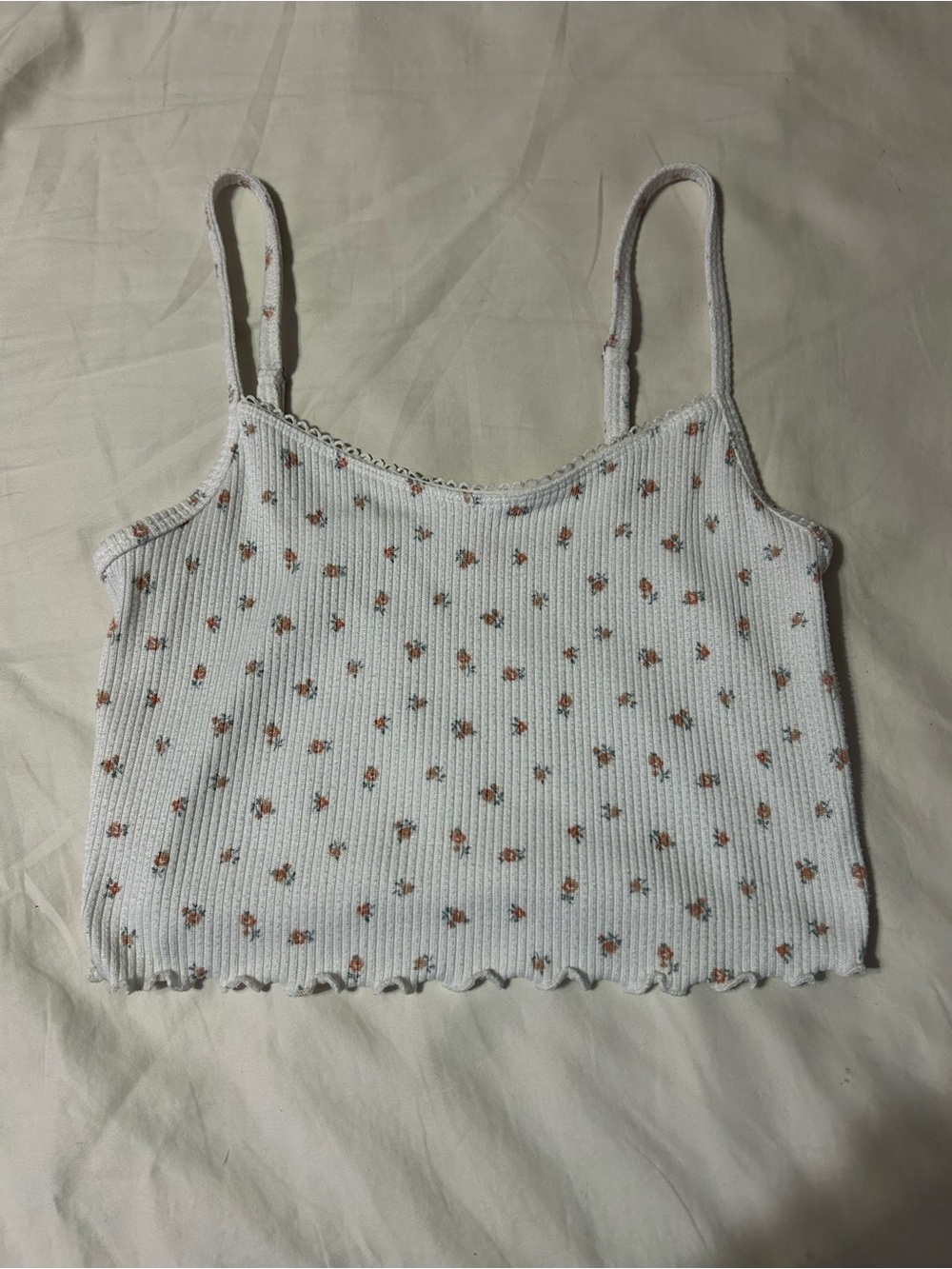 floral cropped tank top